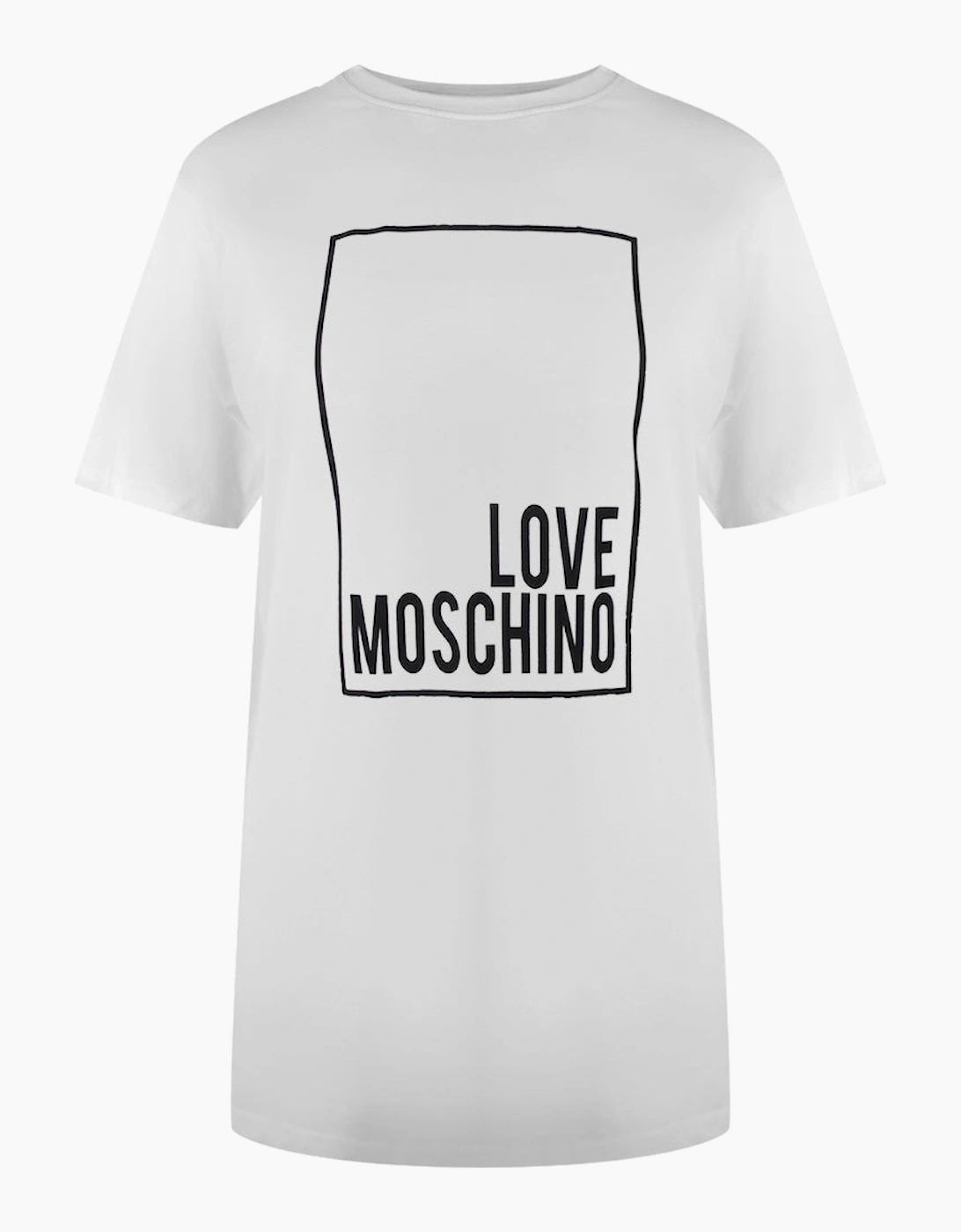 Love Moschino Women's White Box Logo T-Shirt  12 M