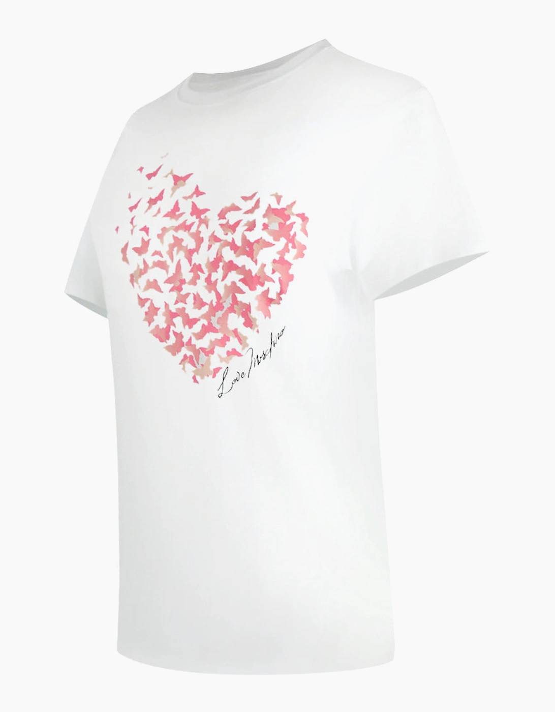 Flutter Heart Design White T-Shirt