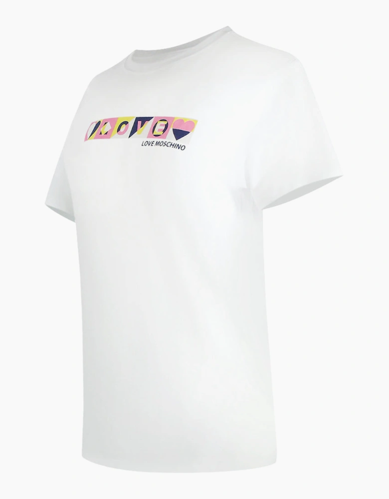 Colourblock Logo White T-Shirt