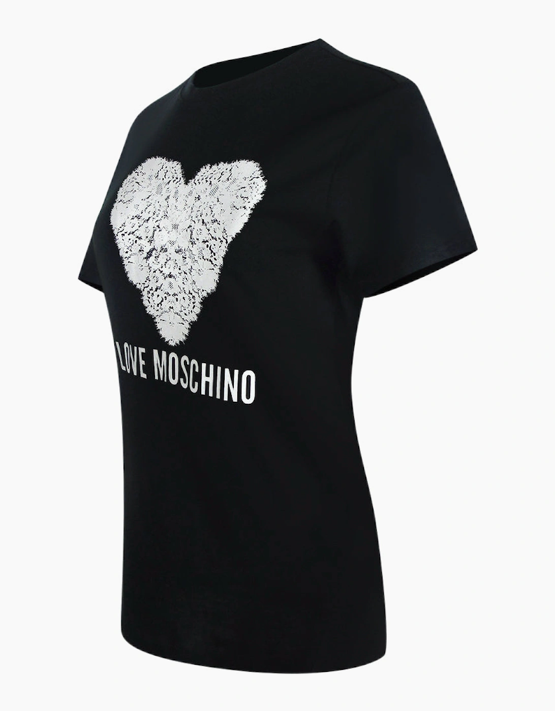 Heart Print Black T-Shirt