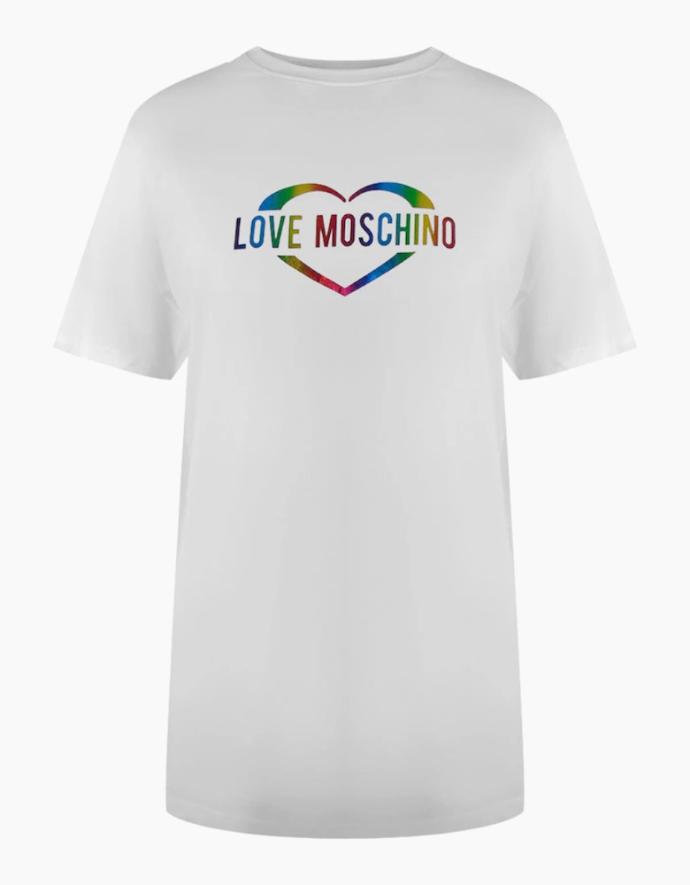 Multi Coloured Heart Logo White T-Shirt