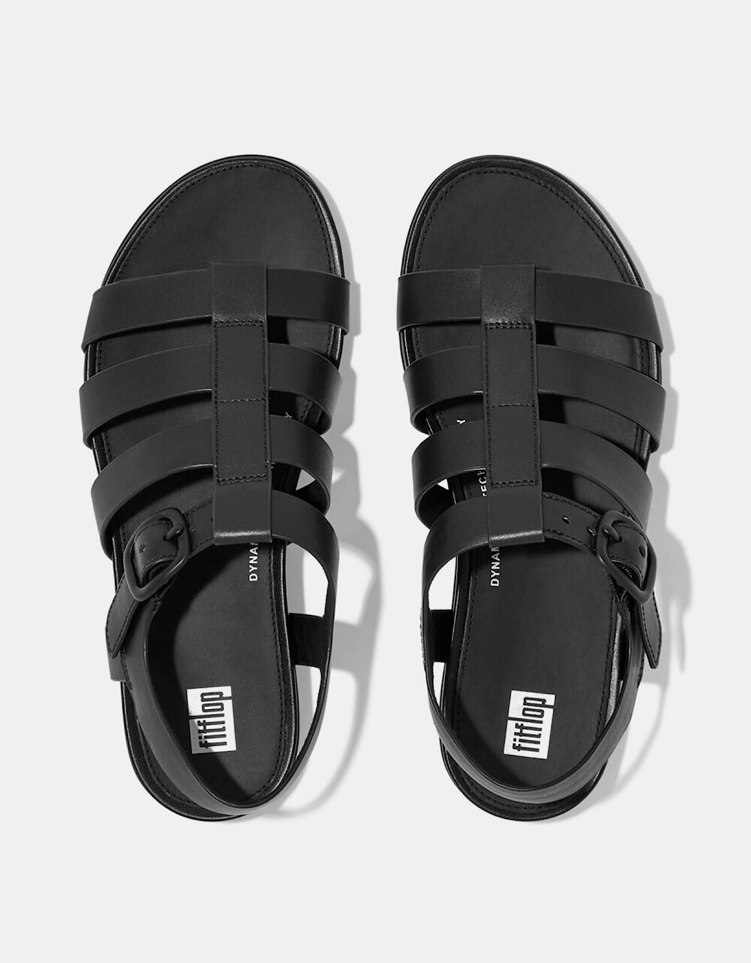 Gracie Rubber-Beckle Leather Fisherman Sandals