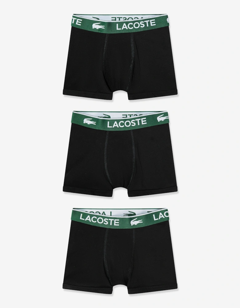 Boys 3 Pack Solid Boxer Shorts Set in Black