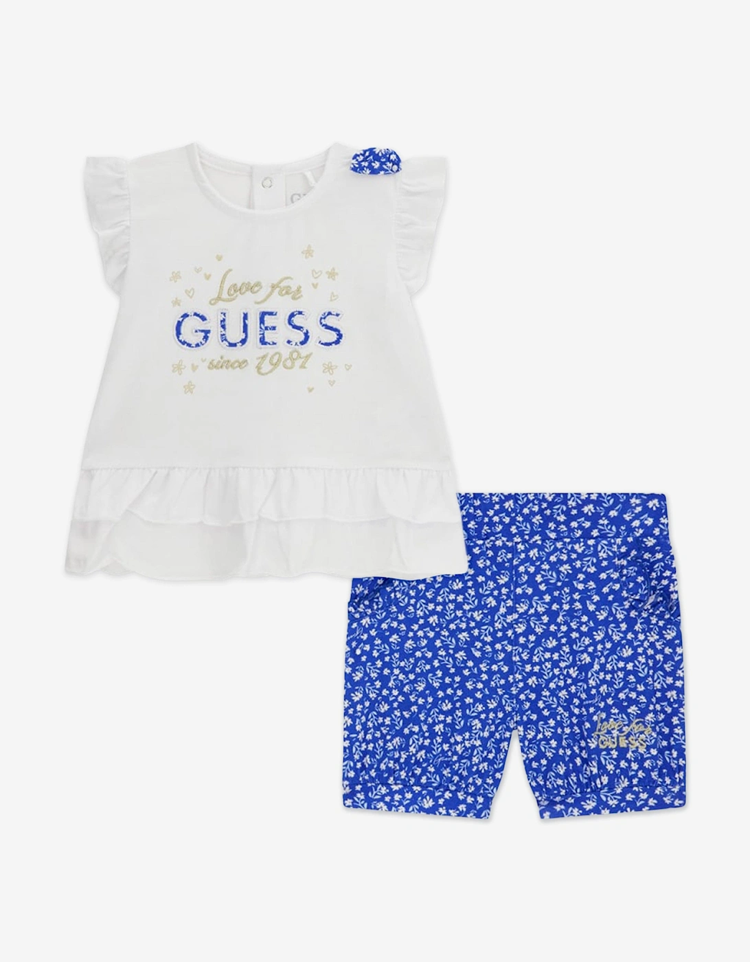 Baby Girls T-Shirt and Shorts Set in Blue, 5 of 4
