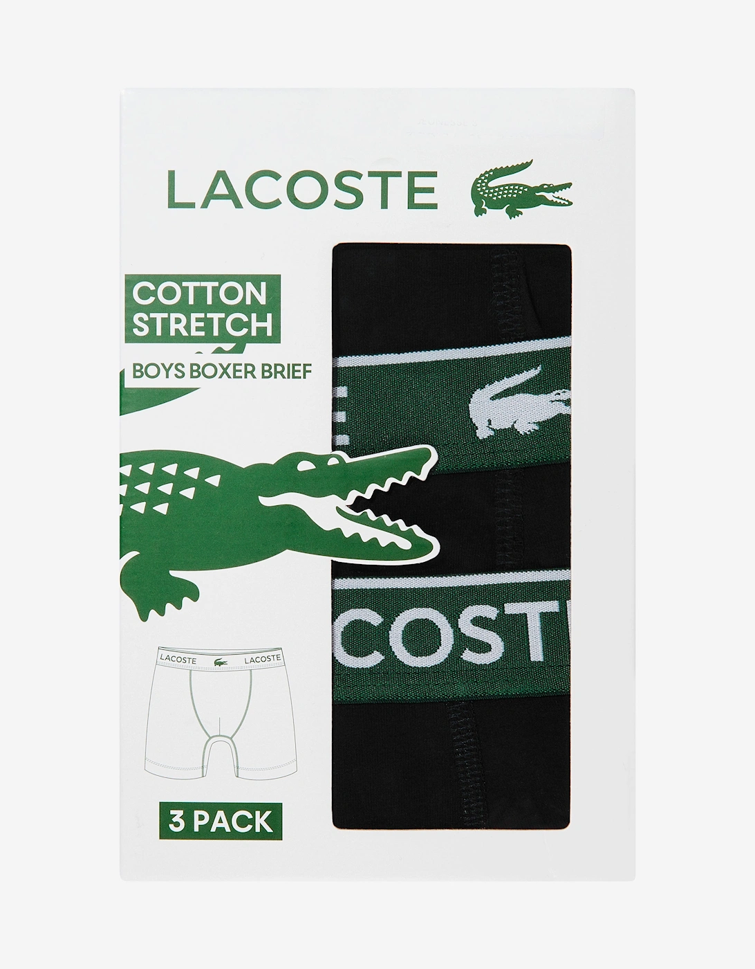 Boys 3 Pack Solid Boxer Shorts Set in Black