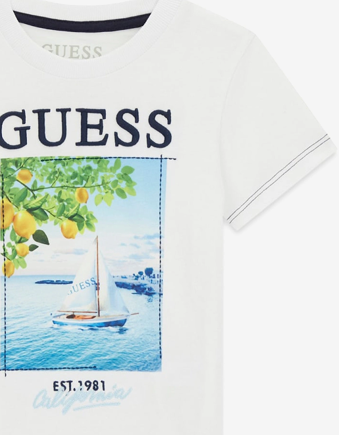 Boys California Print T-Shirt in White