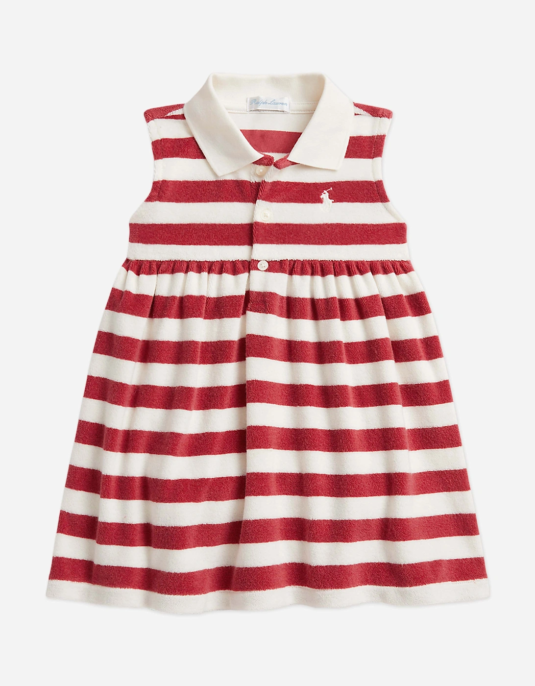 Baby Girls Striped Dress and Hat Set in Red