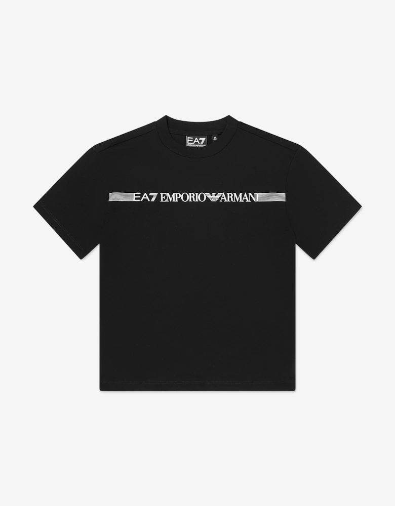 Emporio Armani Boys Extended Logo T-Shirt in Black
