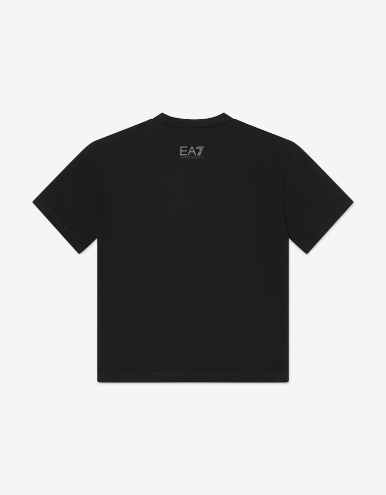 Emporio Armani Boys Extended Logo T-Shirt in Black