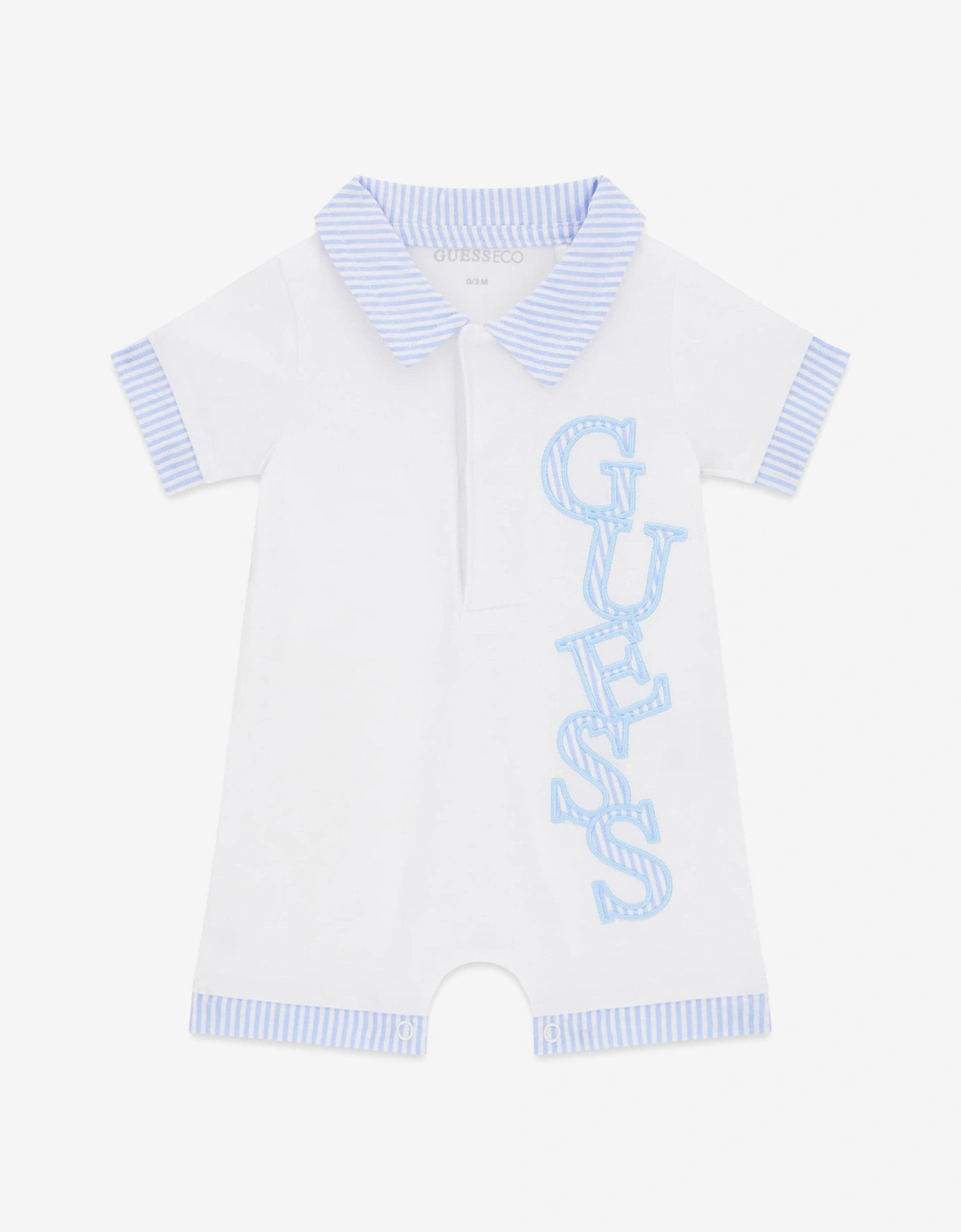 Baby Boys Logo Romper in White, 4 of 3