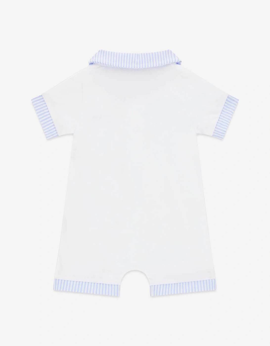 Baby Boys Logo Romper in White