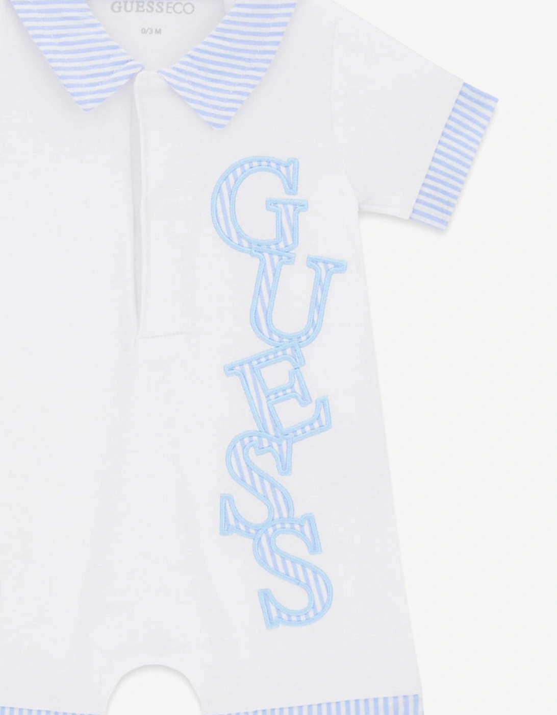 Baby Boys Logo Romper in White