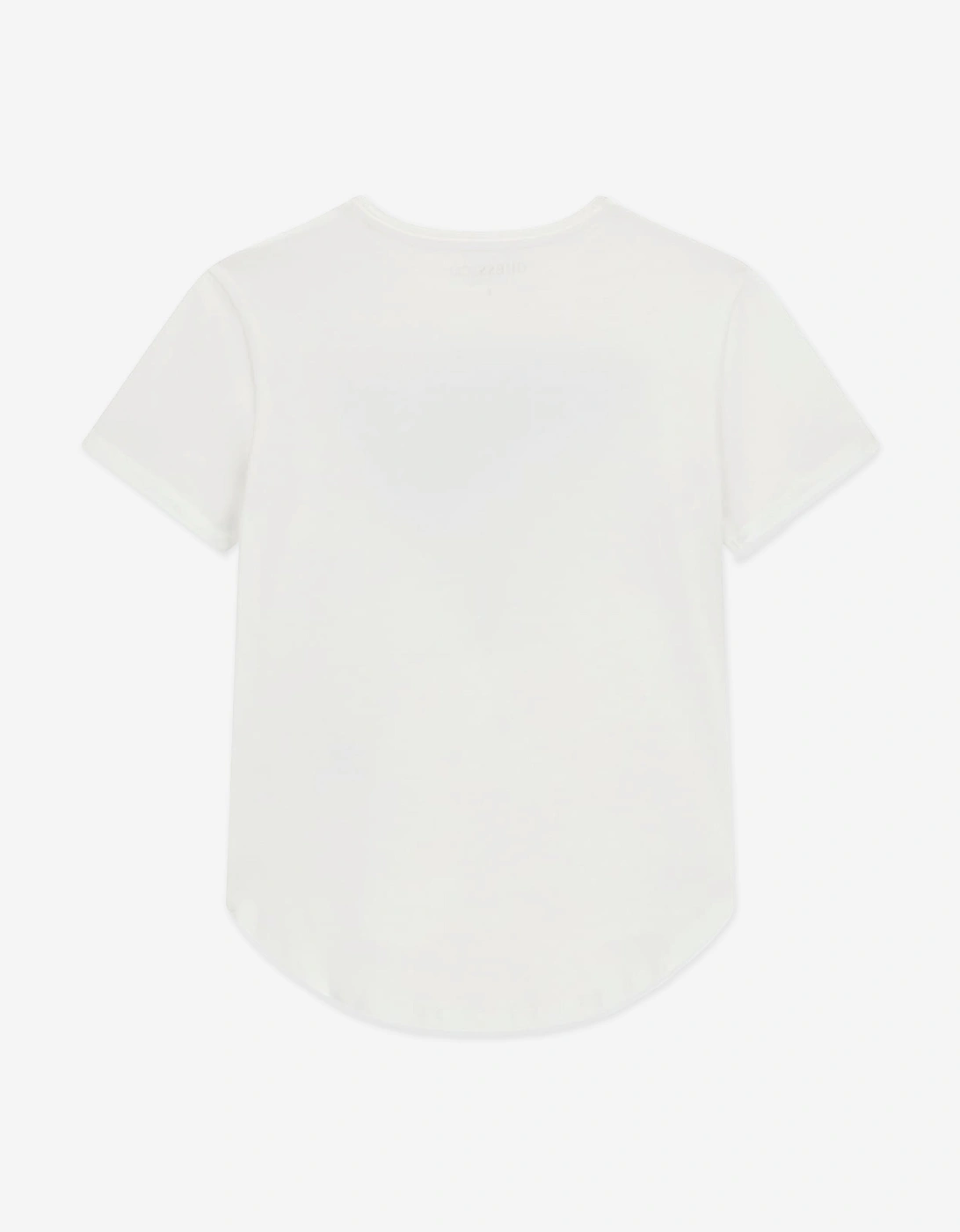 Girls High Low Logo T-Shirt in White