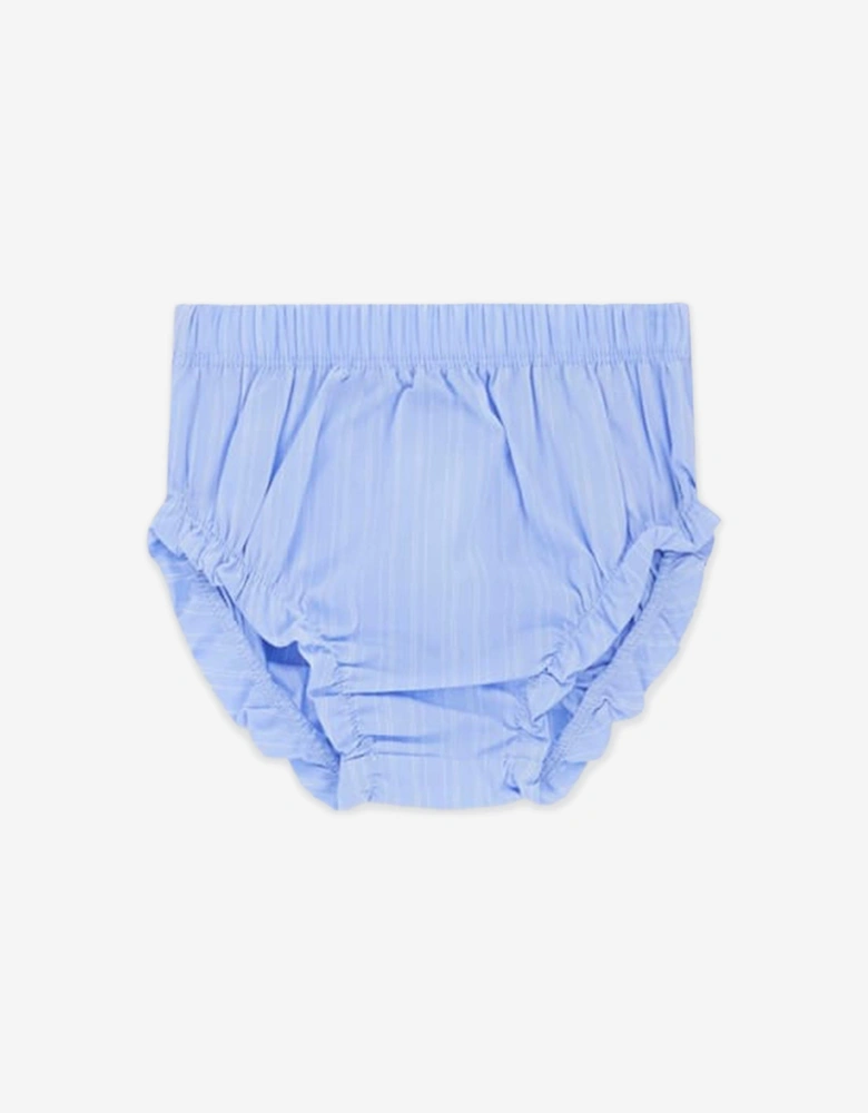 Baby Girls Shirt Dress with Knickers in Blue