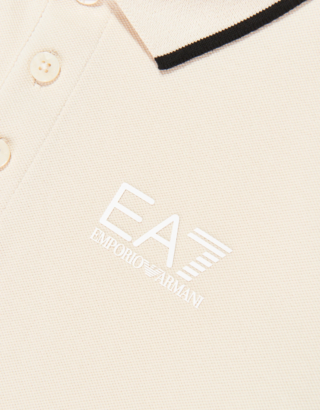 Emporio Armani Boys Train Core ID Polo Shirt in Beige