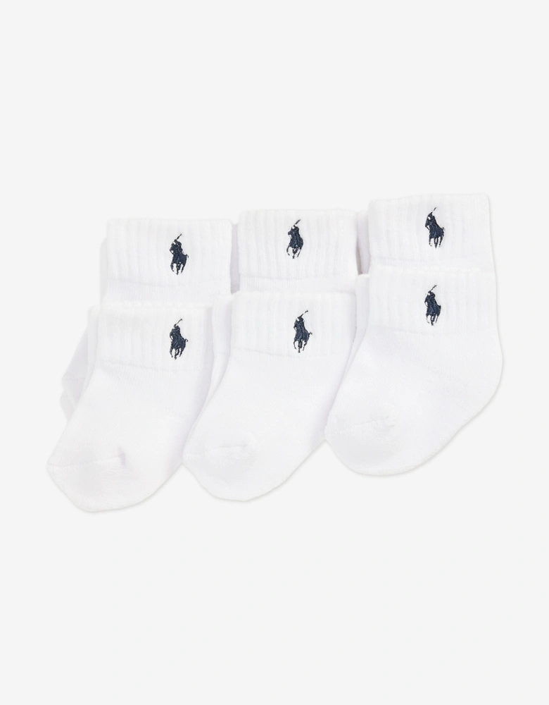 Baby Boys 6 Pack Cotton Classic Socks Set in White