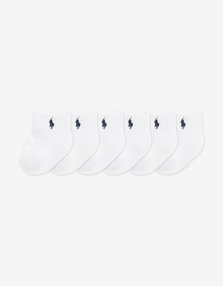 Baby Boys 6 Pack Cotton Classic Socks Set in White