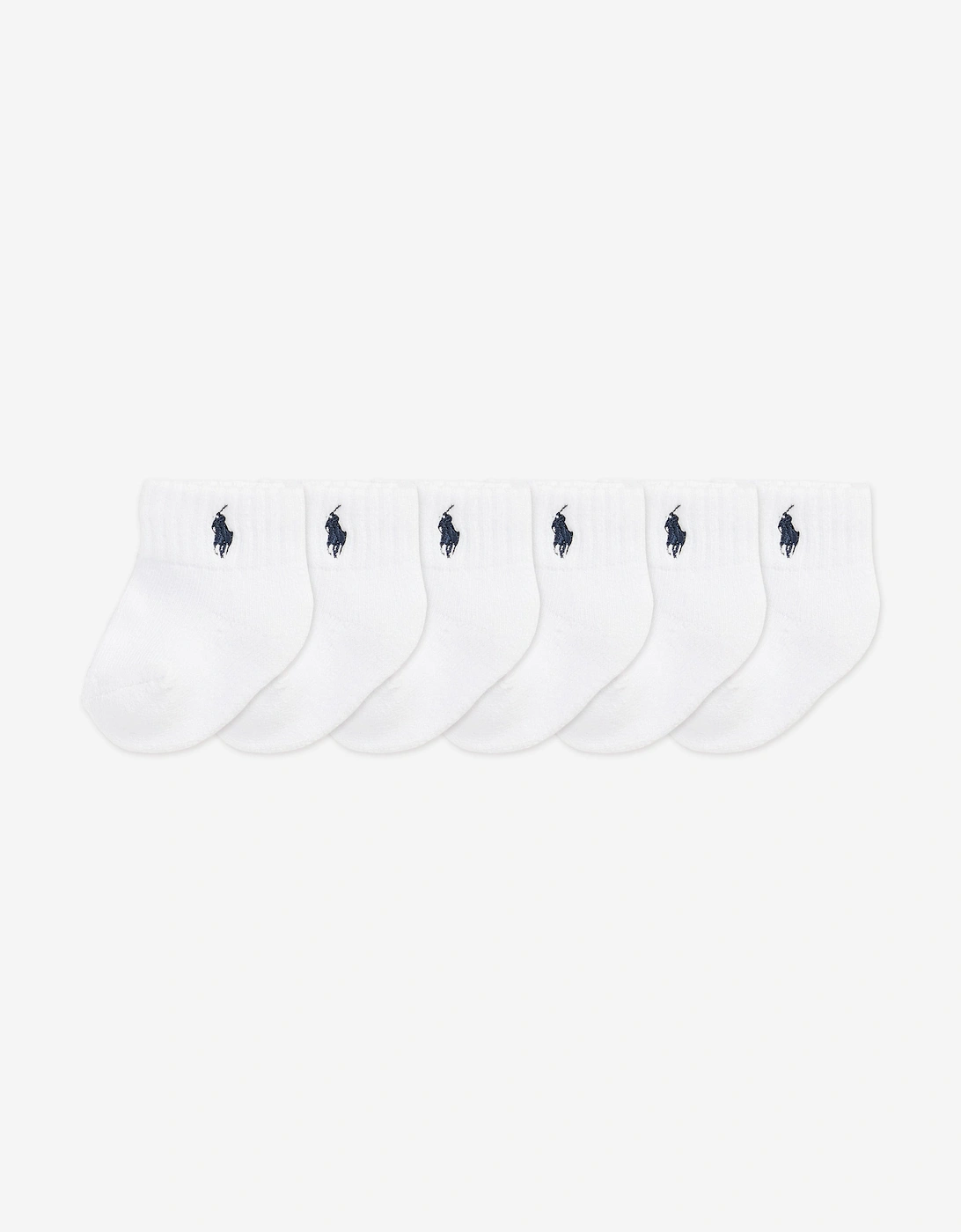 Baby Boys 6 Pack Cotton Classic Socks Set in White, 4 of 3
