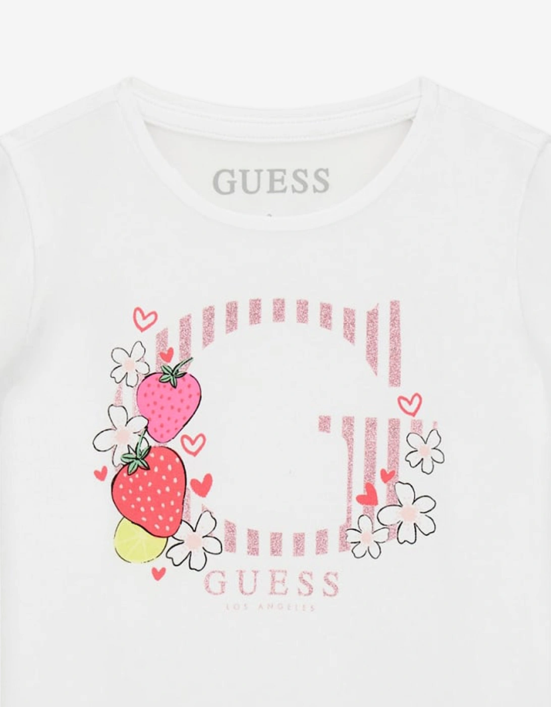 Girls Strawberry Logo T-Shirt in White