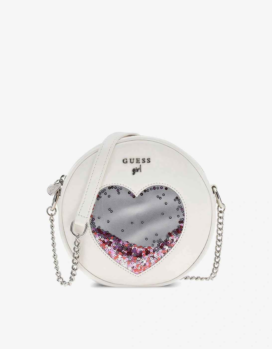 Girls Sequin Heart Circle Bag in Ivory (16.8cm), 4 of 3