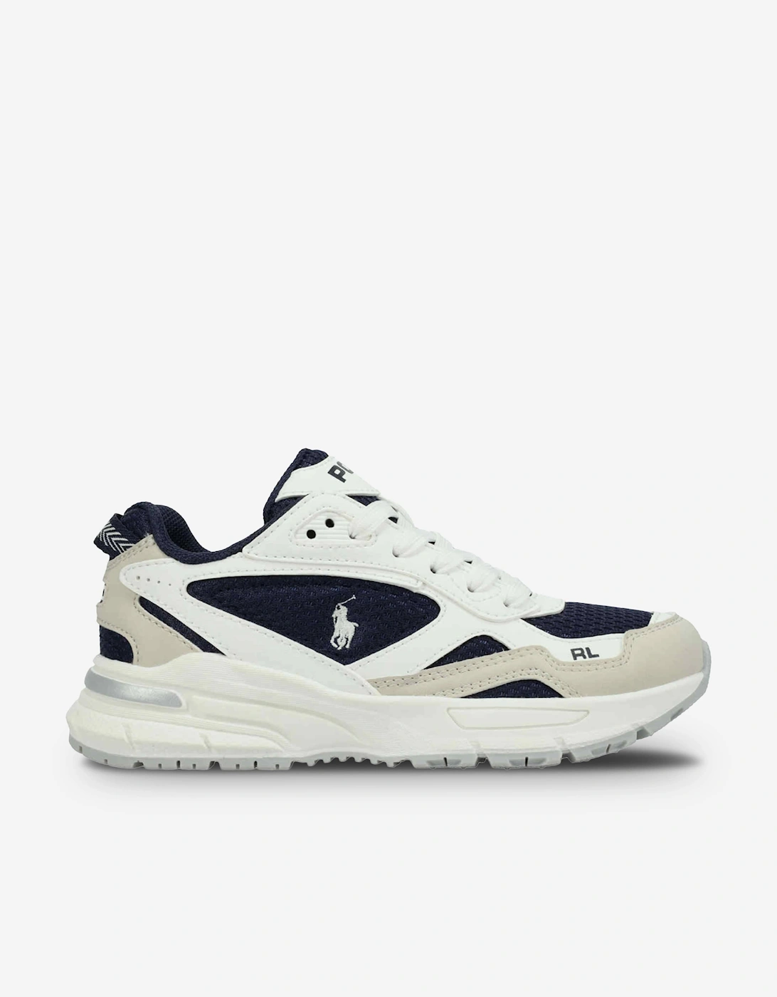 Girl's Ralph Lauren Kids Trackster 275 Trainers In White - Cream - Size, Eu 35 Uk 3.5 Us 4