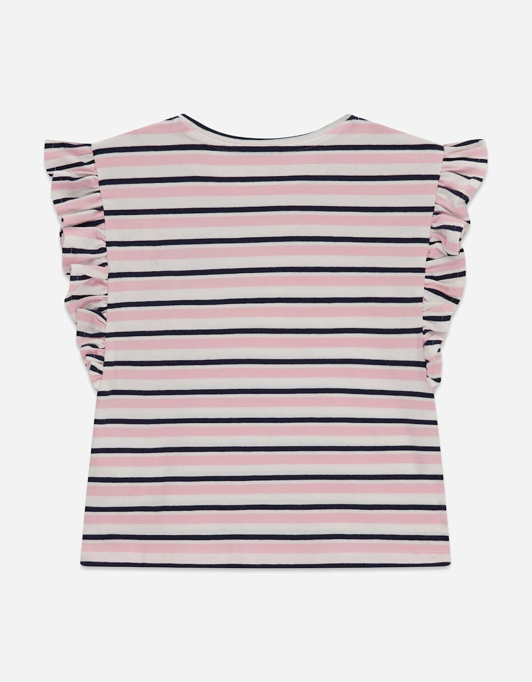 Girls Striped Strawberry T-Shirt in Pink