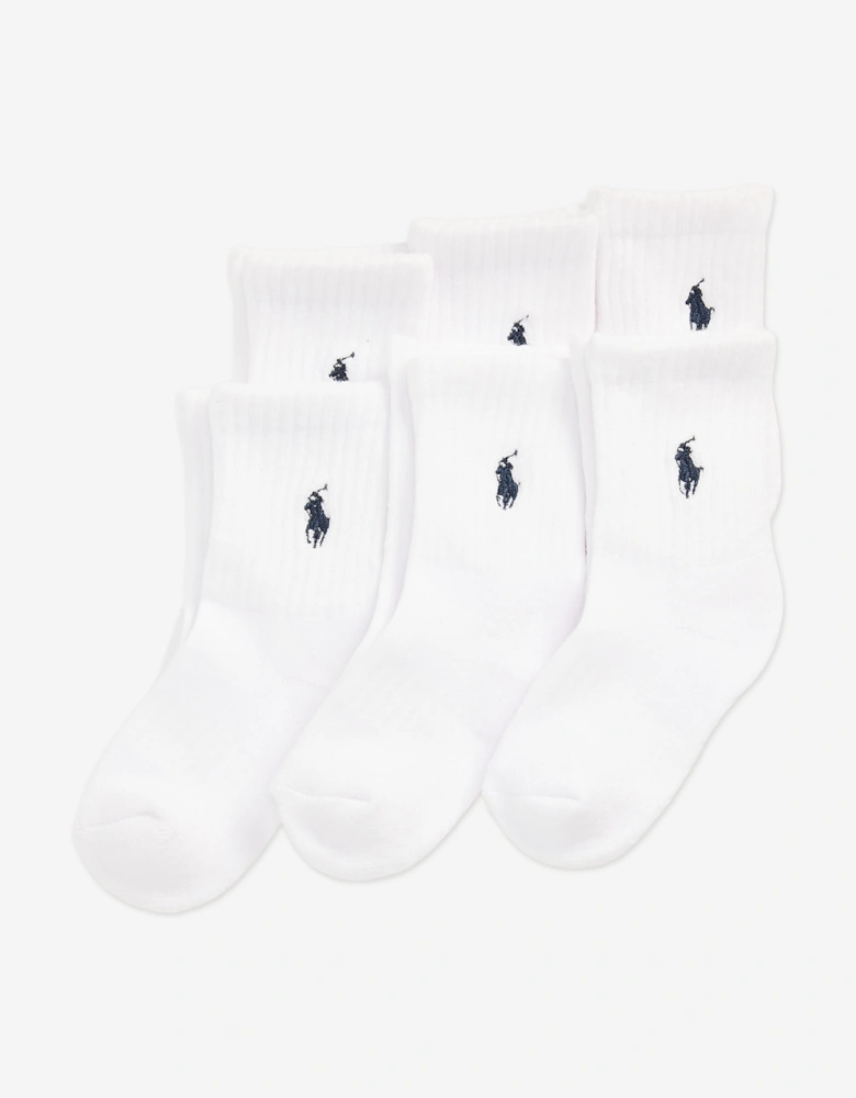 Boys 6 Pack Performance Socks Set in White