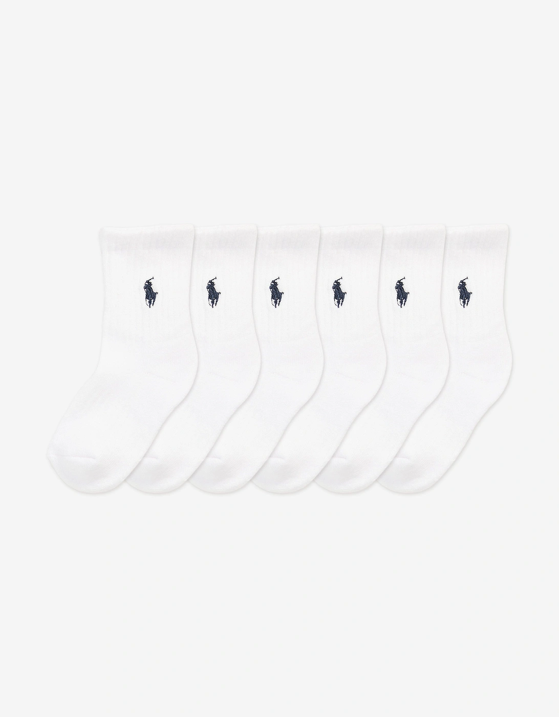 Boys 6 Pack Performance Socks Set in White, 4 of 3