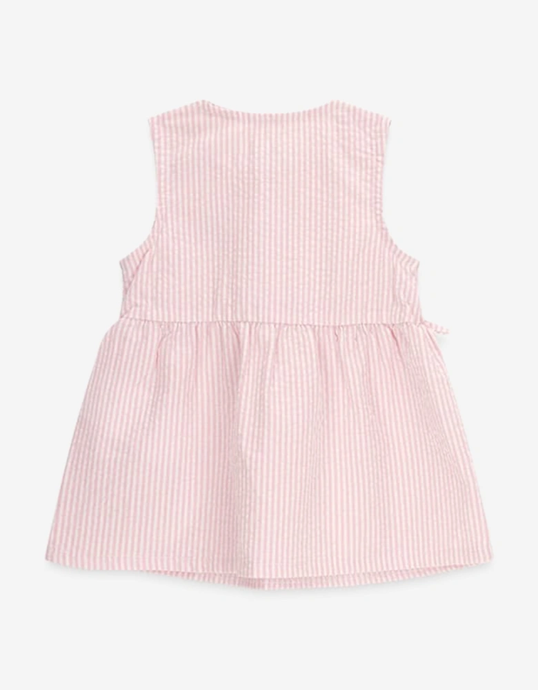 Baby Girls Striped Dress Set in Pink