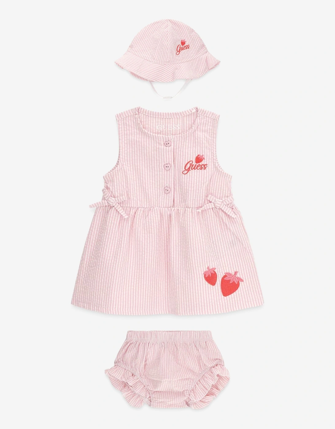Baby Girls Striped Dress Set in Pink, 8 of 7