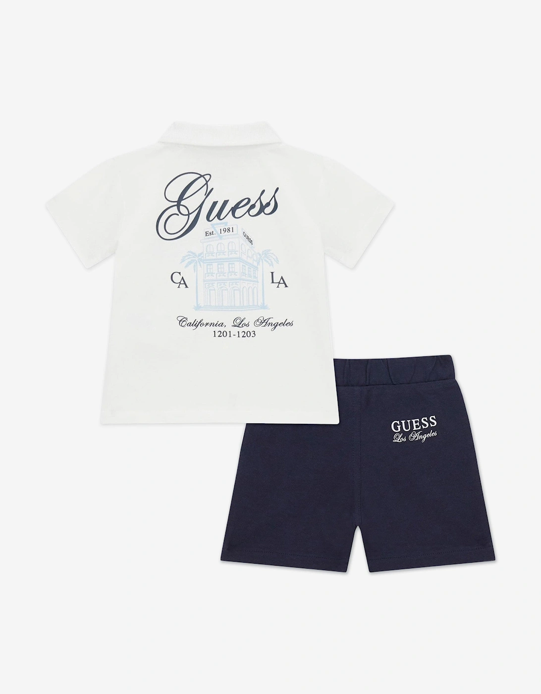 Baby Boys Polo Shirt and Shorts Set in Navy
