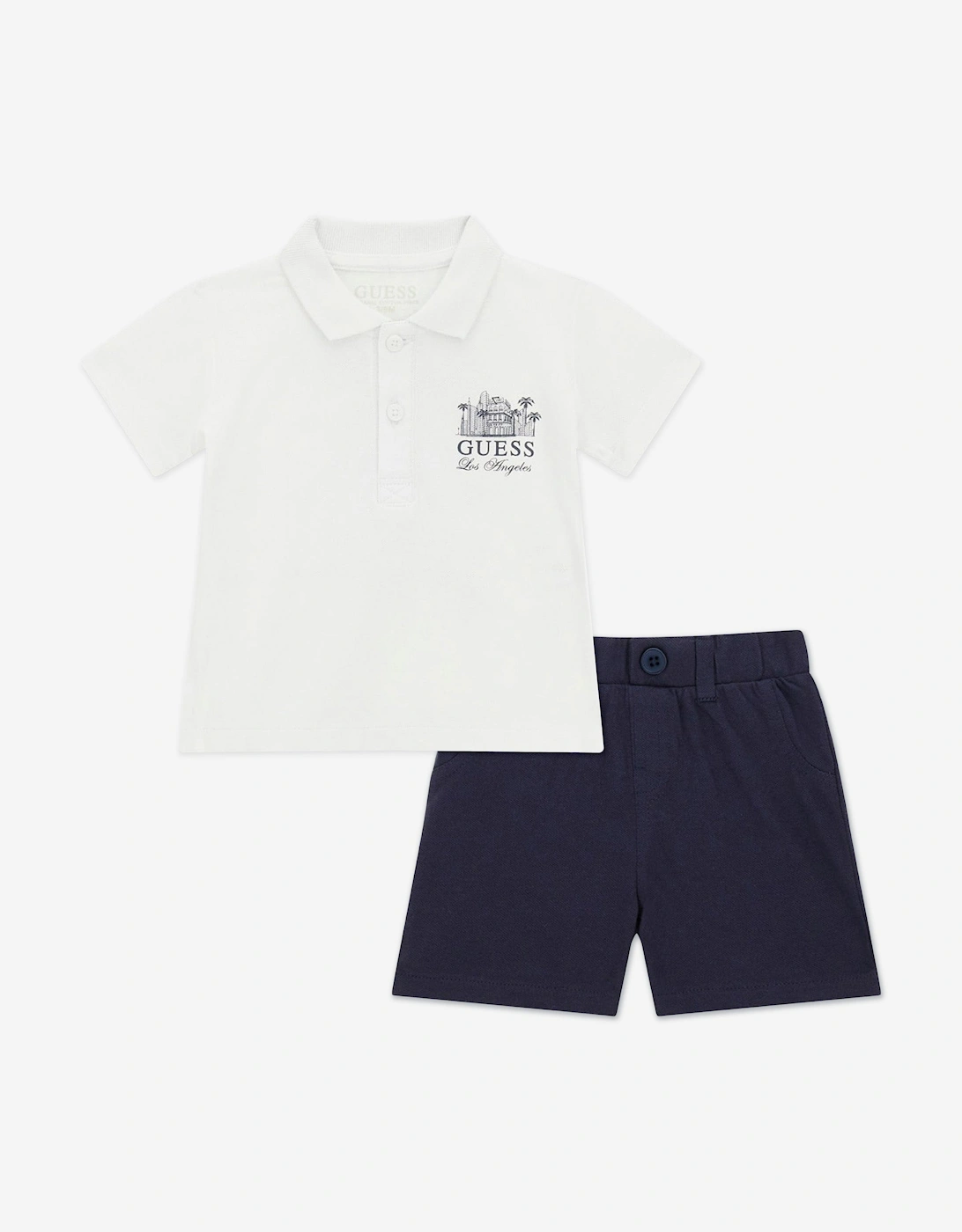 Baby Boys Polo Shirt and Shorts Set in Navy, 5 of 4