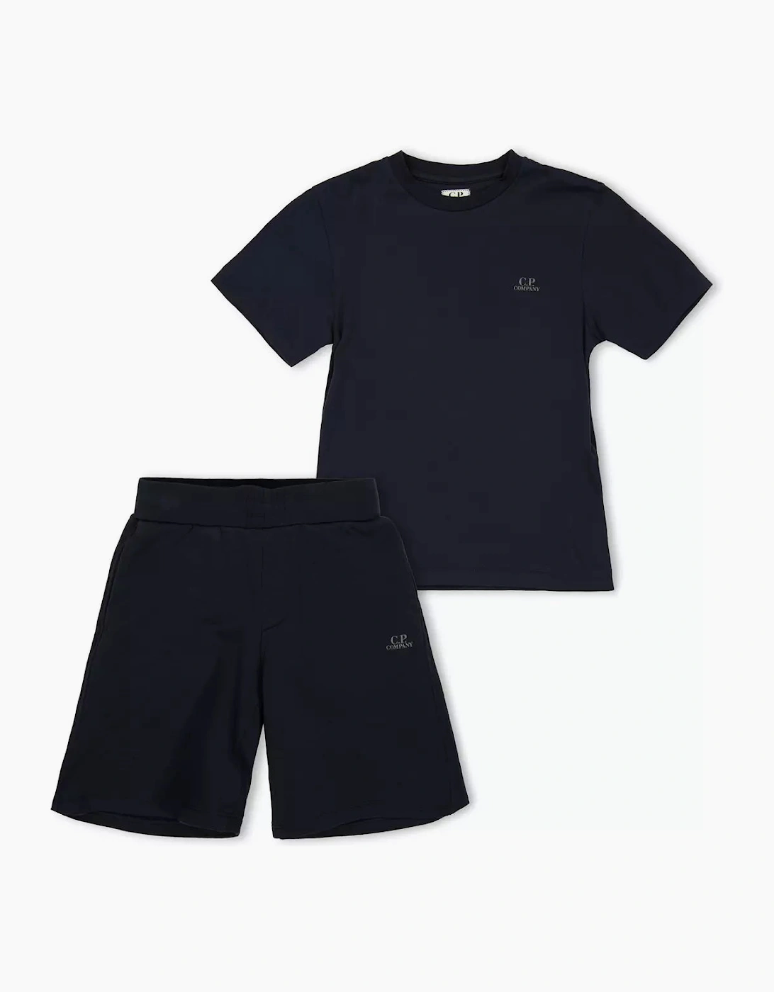 C.P COMPANY BOYS BLACK T SHIRT/SHORTS SET CMG005