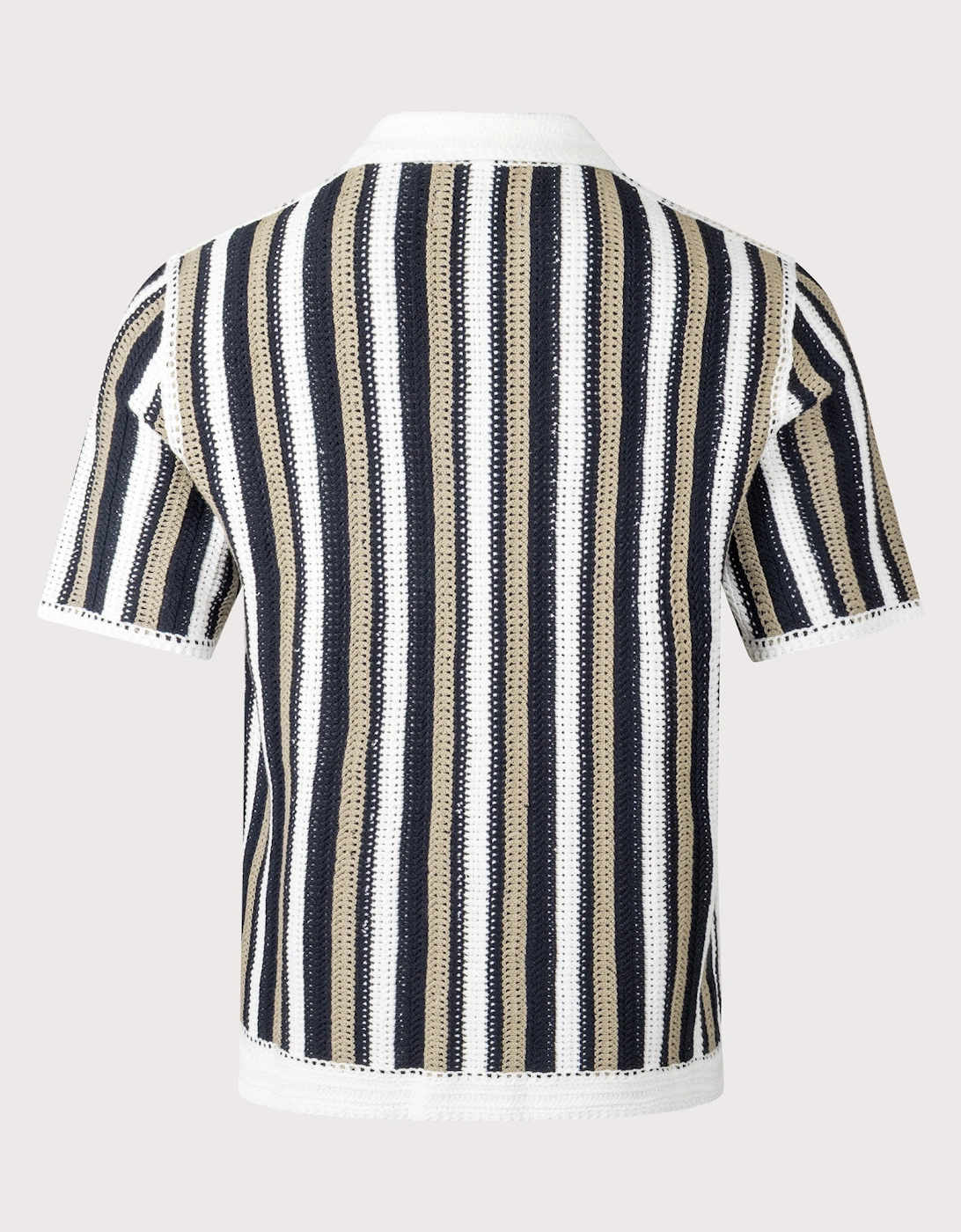 Porto Stripe Crochet Polo Shirt