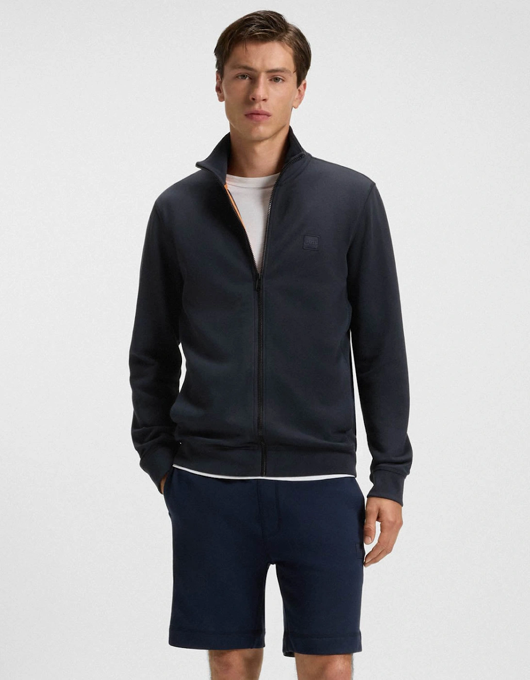 BOSS Orange Zestart Mens Full Zip Sweatshirt - Dark Blue 404