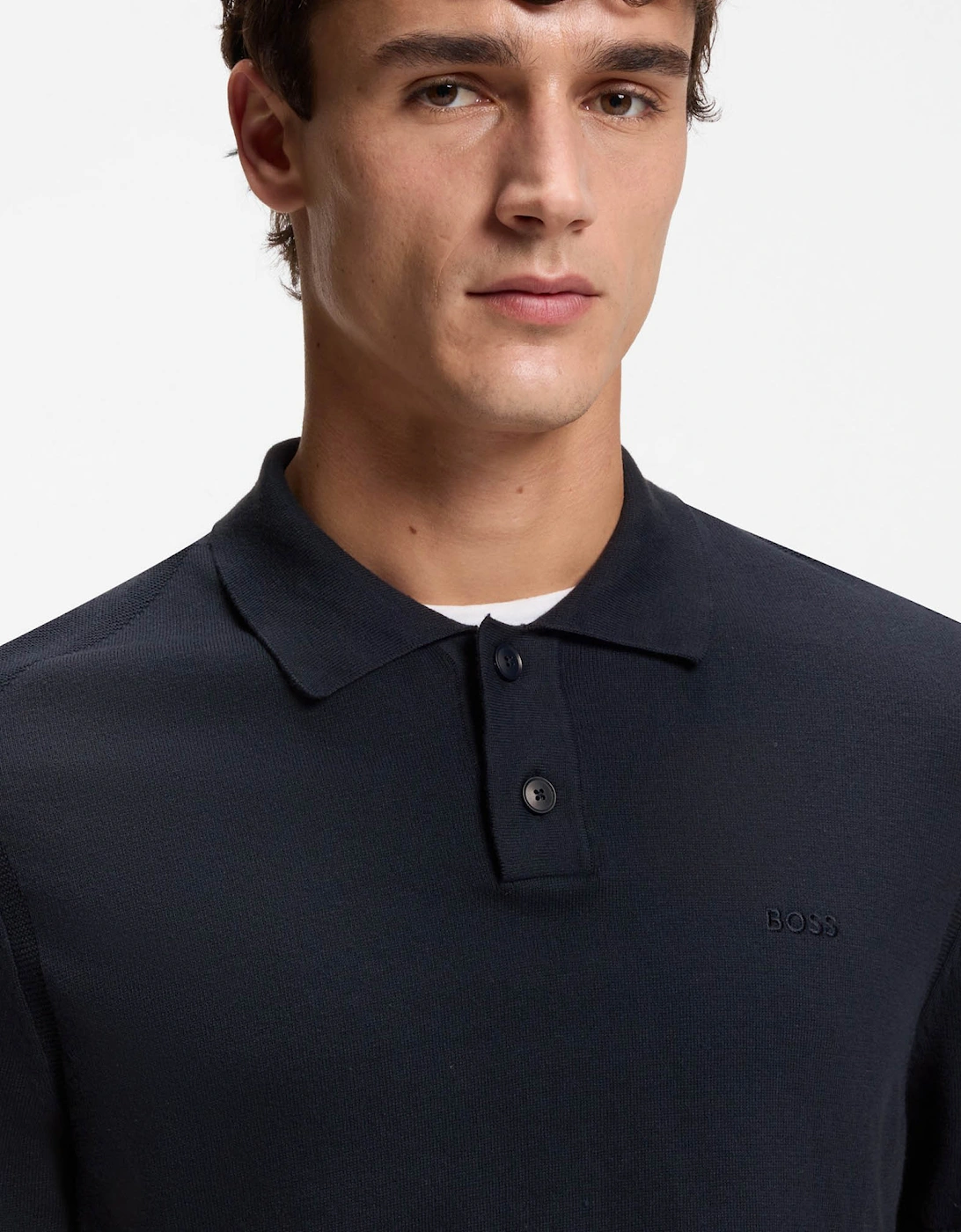 BOSS Orange Asac_P Mens Short Sleeve Polo Shirt - Dark Blue 404