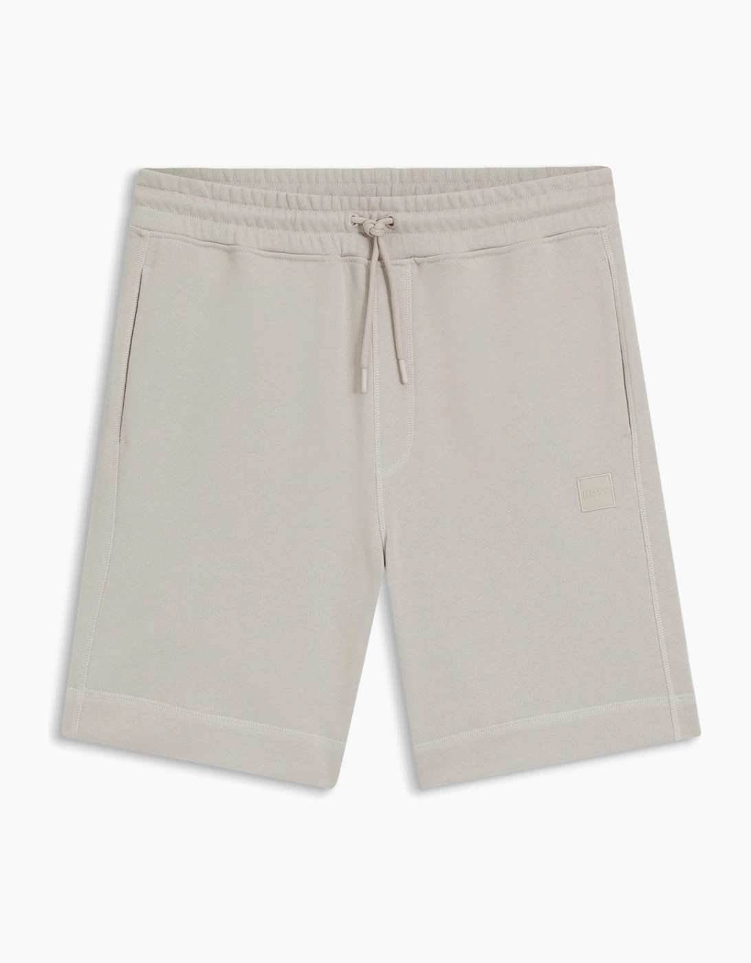 BOSS Orange Sewalk Mens Cotton-Terry Shorts With Logo Badge - Open Grey 070, 2 of 1