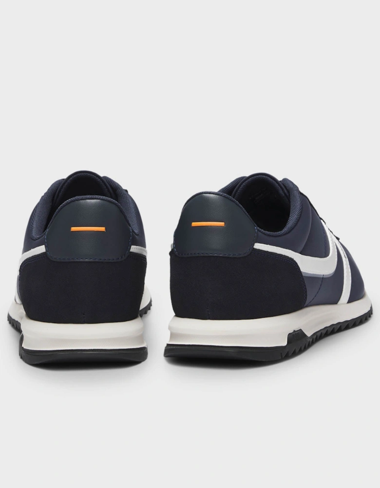 BOSS Orange Zayn Mens Logo Trainers with Faux Suede Trims  - Dark Blue 401