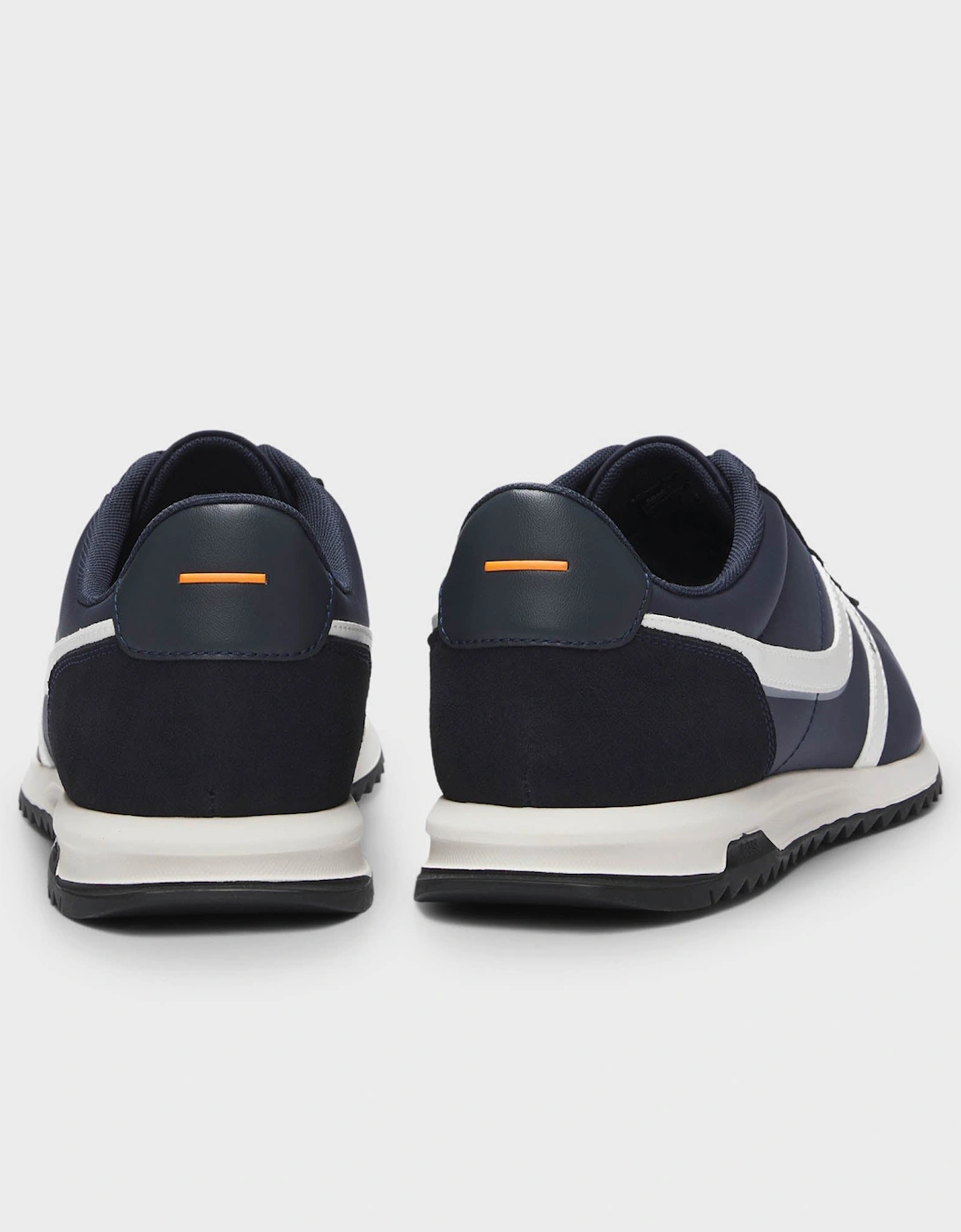 BOSS Orange Zayn Mens Logo Trainers with Faux Suede Trims  - Dark Blue 401
