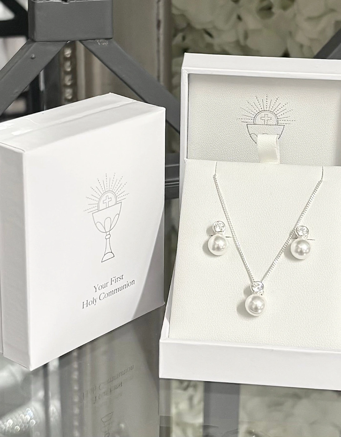 Pearl Droplet Earrings and Necklace Set, 3 of 2