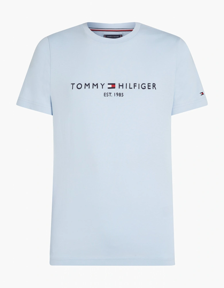 Tommy Logo Basic Mens T-Shirt - Breezy Blue