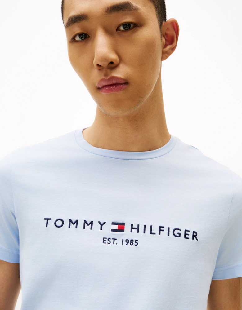 Tommy Logo Basic Mens T-Shirt - Breezy Blue