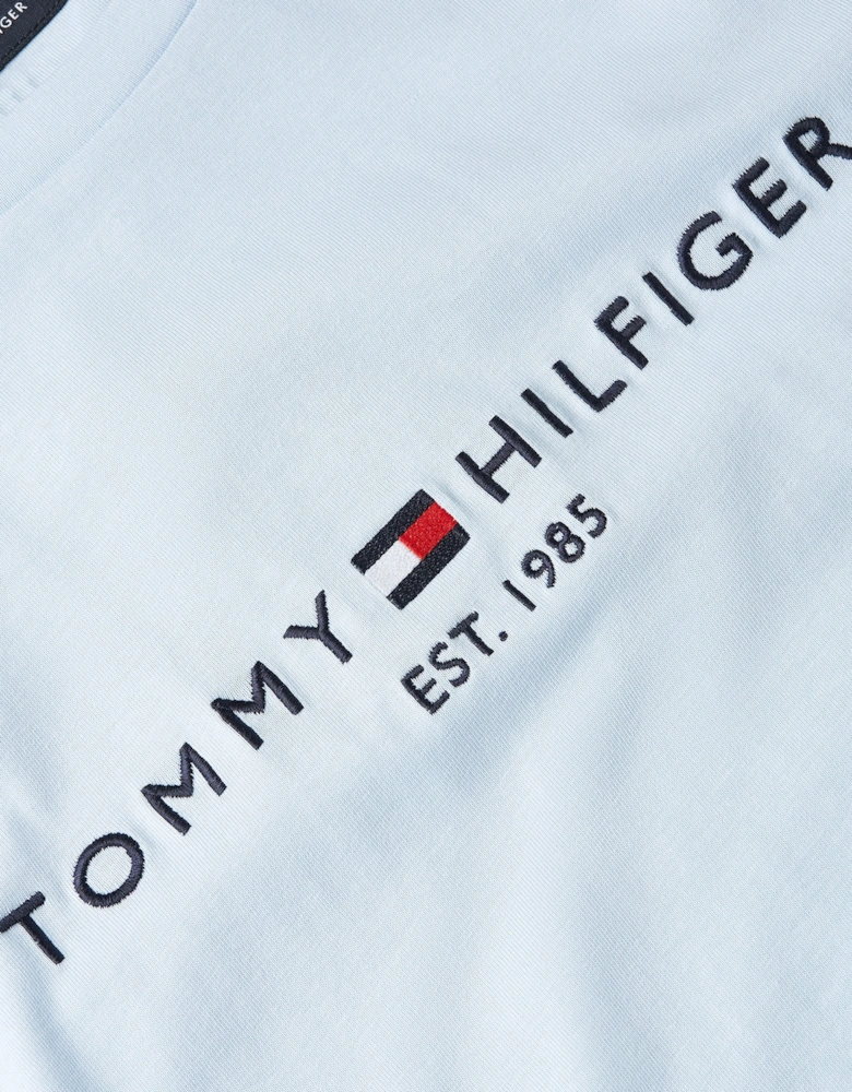 Tommy Logo Basic Mens T-Shirt - Breezy Blue
