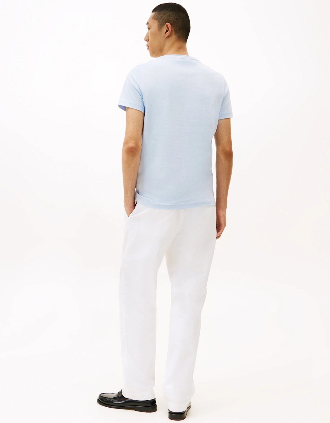 Tommy Logo Basic Mens T-Shirt - Breezy Blue