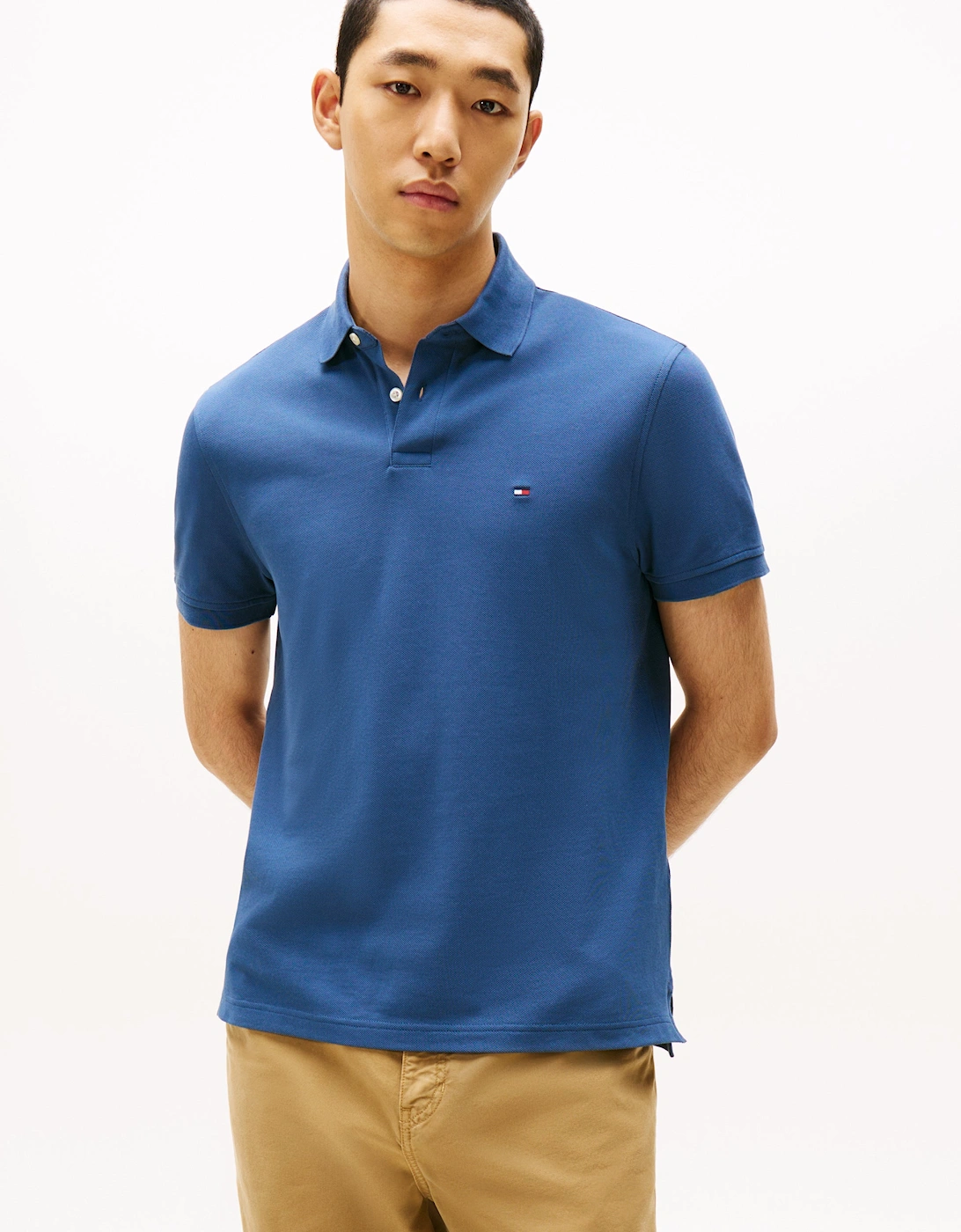 Tommy Hilfiger Men's Blue 1985 Regular Fit Polo - Aegean Sea  42/Regular Xl