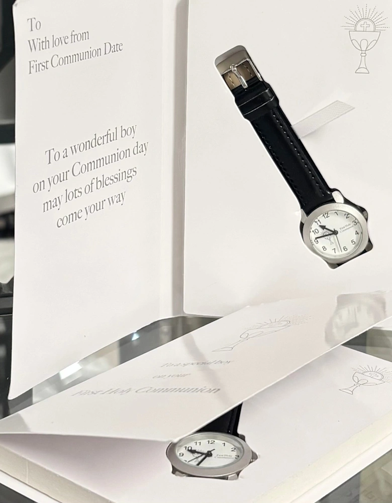 Boys Black Holy Communion Keepsake Watch