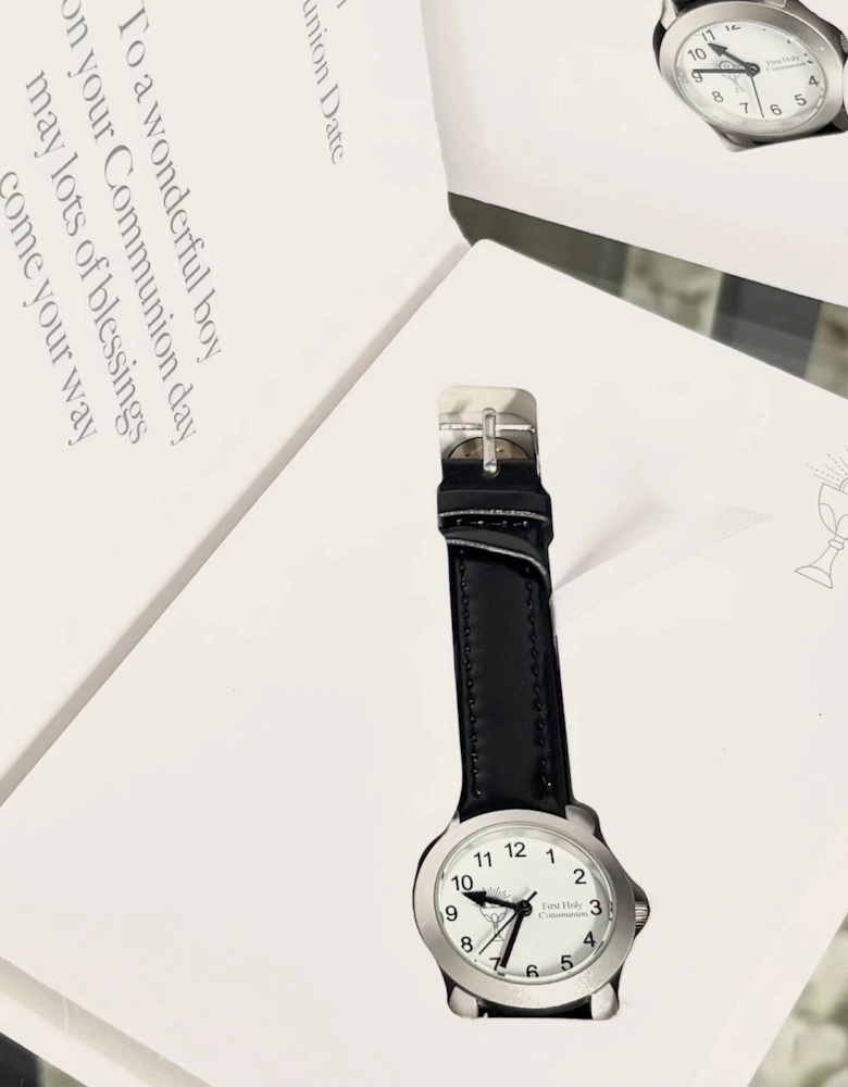 Boys Black Holy Communion Keepsake Watch