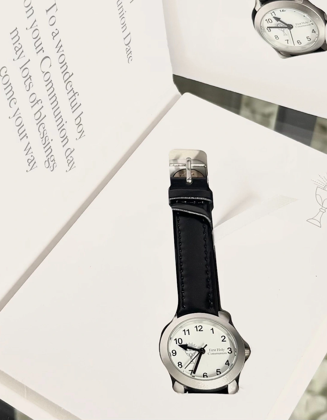 Boys Black Holy Communion Keepsake Watch