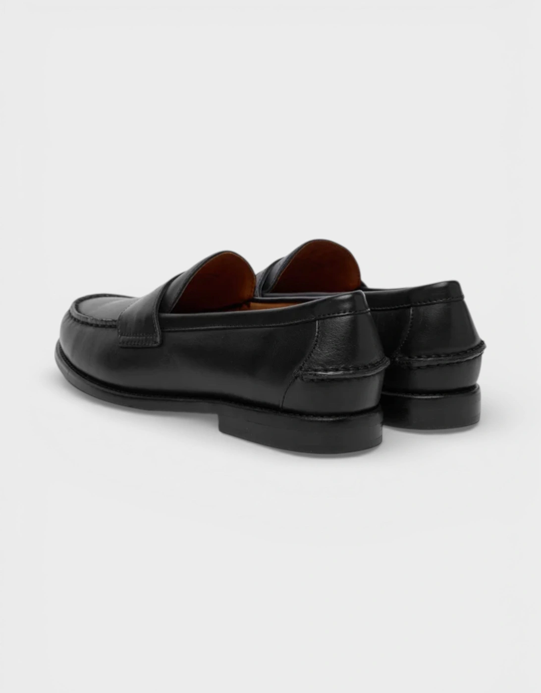 Alston Penny Leather Loafers Black