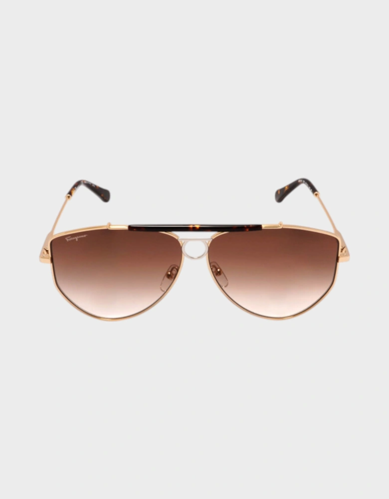 Brown Gradient Pilot Sunglasses
